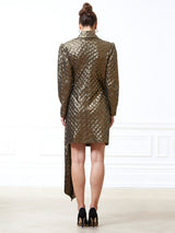 Mara Gold Tuxedo Dress