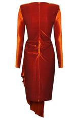 Micha Rust Velvet Short Dress