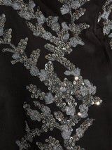 Poncho black silver detail