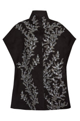 Poncho black silver detail