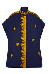 Poncho Navy and Yellow