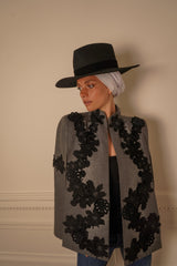 Sabrina Grey Flannel Cape