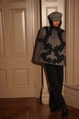 Sabrina Grey Flannel Cape