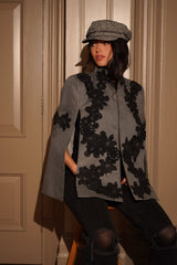 Sabrina Grey Flannel Cape