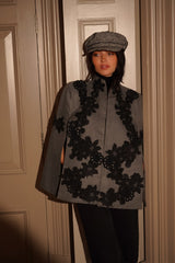 Sabrina Grey Flannel Cape