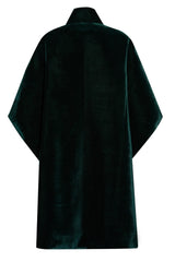 Velvet Green gold belted poncho