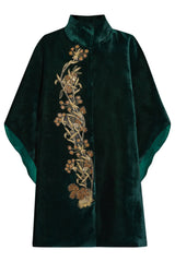 Velvet Green gold belted poncho