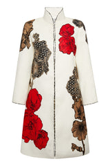 White Long Coat Flower Red Bronze