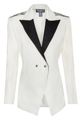 Cream Tuxedo Blazer