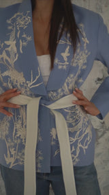 Nyla Powder Blue Belted Jacket