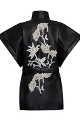 Black leather kimono