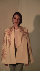 Alya cream Tuxedo Cape