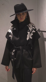 Astra Leaf Detail Belted Jacket