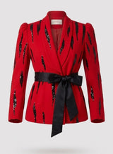 Poppy in Crimson Belted Jacket