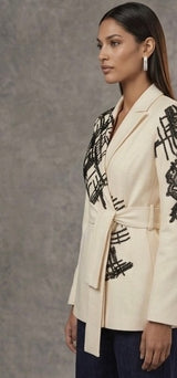 Colette Ivory Belted Tuxedo