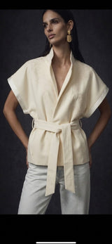 Damask Ivory Structured Gilet