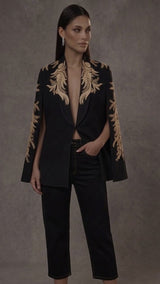 Alya Black Tuxedo Cape