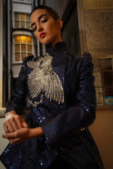 Audrey Flower Detail Sequin Jacket