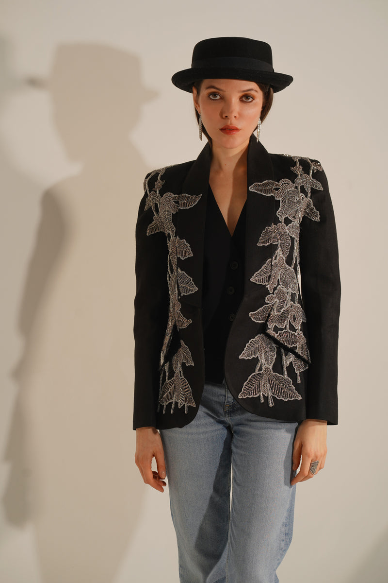 Agnes Beaded Jacket (Black)