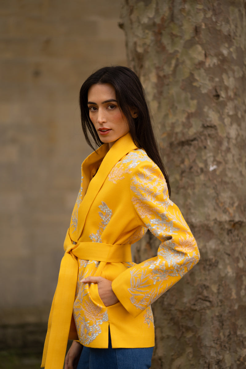 Amira Yellow Blossom Jacket