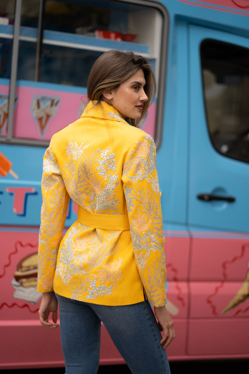 Amira Yellow Blossom Jacket