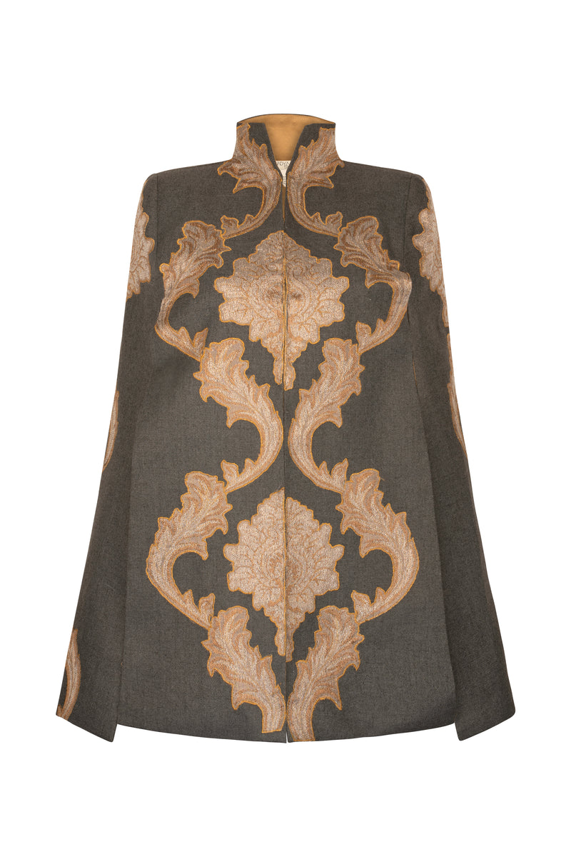 Anais in Grey Flannel Cape
