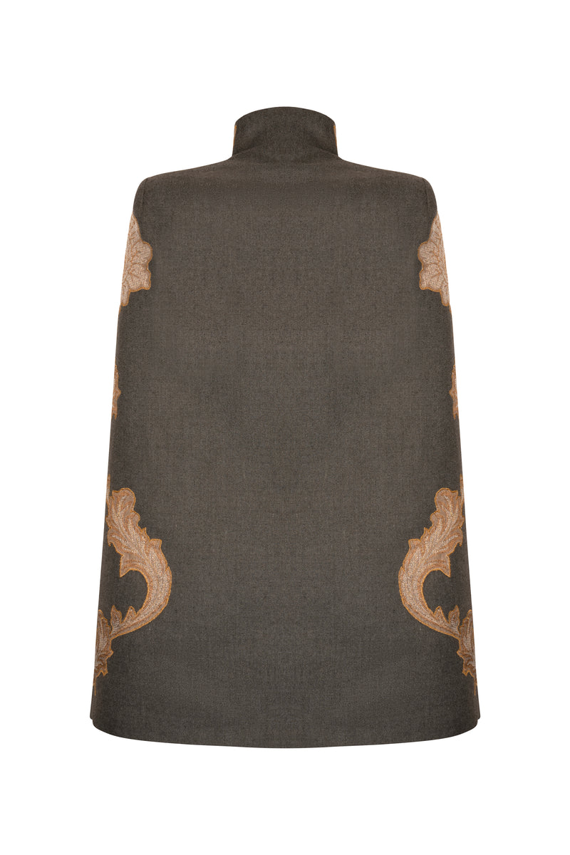 Anais in Grey Flannel Cape