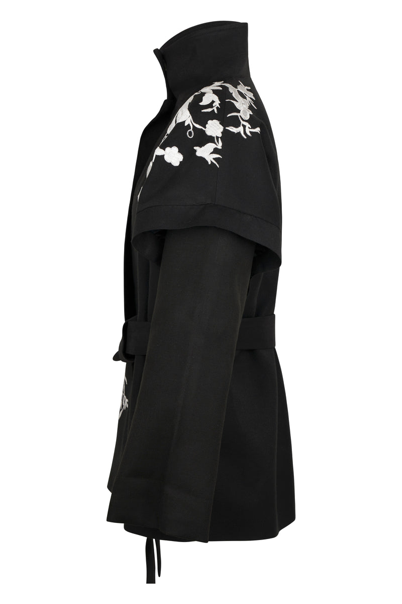 Astra Leaf Detail Belted Jacket