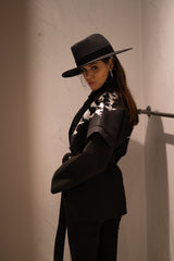 Astra Leaf Detail Belted Jacket