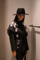 Astra Leaf Detail Belted Jacket