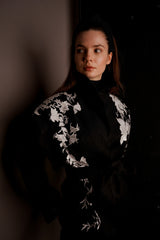 Astra Leaf Detail Belted Jacket