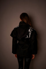 Astra Leaf Detail Belted Jacket