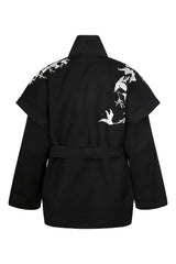 Astra Leaf Detail Belted Jacket
