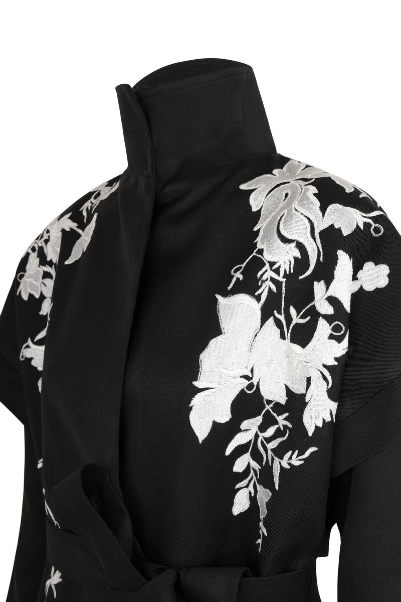 Astra Leaf Detail Belted Jacket
