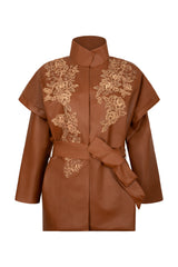 Cleo (faux leather) Belted Jacket
