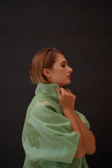 Alain in Mint Blouson  Coat
