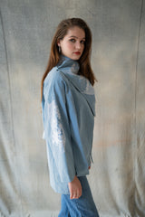 Celeste Denim Scarf Wrap Jacket