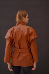 Cleo (faux leather) Belted Jacket