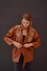 Cleo (faux leather) Belted Jacket