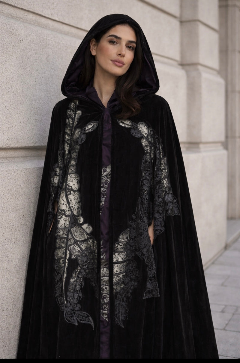 Astrid Velvet Cape – Nadya Shah