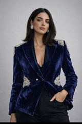 Odine Navy Smoking Jacket