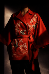 Ruby Cassis Belted jacket