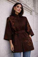 Mocha Rose Detail Coat