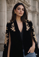 Alya Black Tuxedo Cape