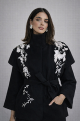 Astra Leaf Detail Belted Jacket