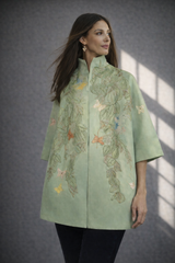 Alain in Mint Blouson  Coat