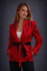 Poppy in Crimson Belted Jacket