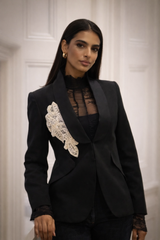 Zoe in Pearl Drop Blazer ( Black)