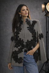 Sabrina Grey Flannel Cape