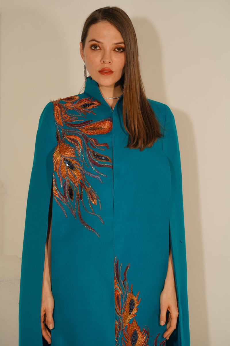 Jackie in Electric Blue Cape
